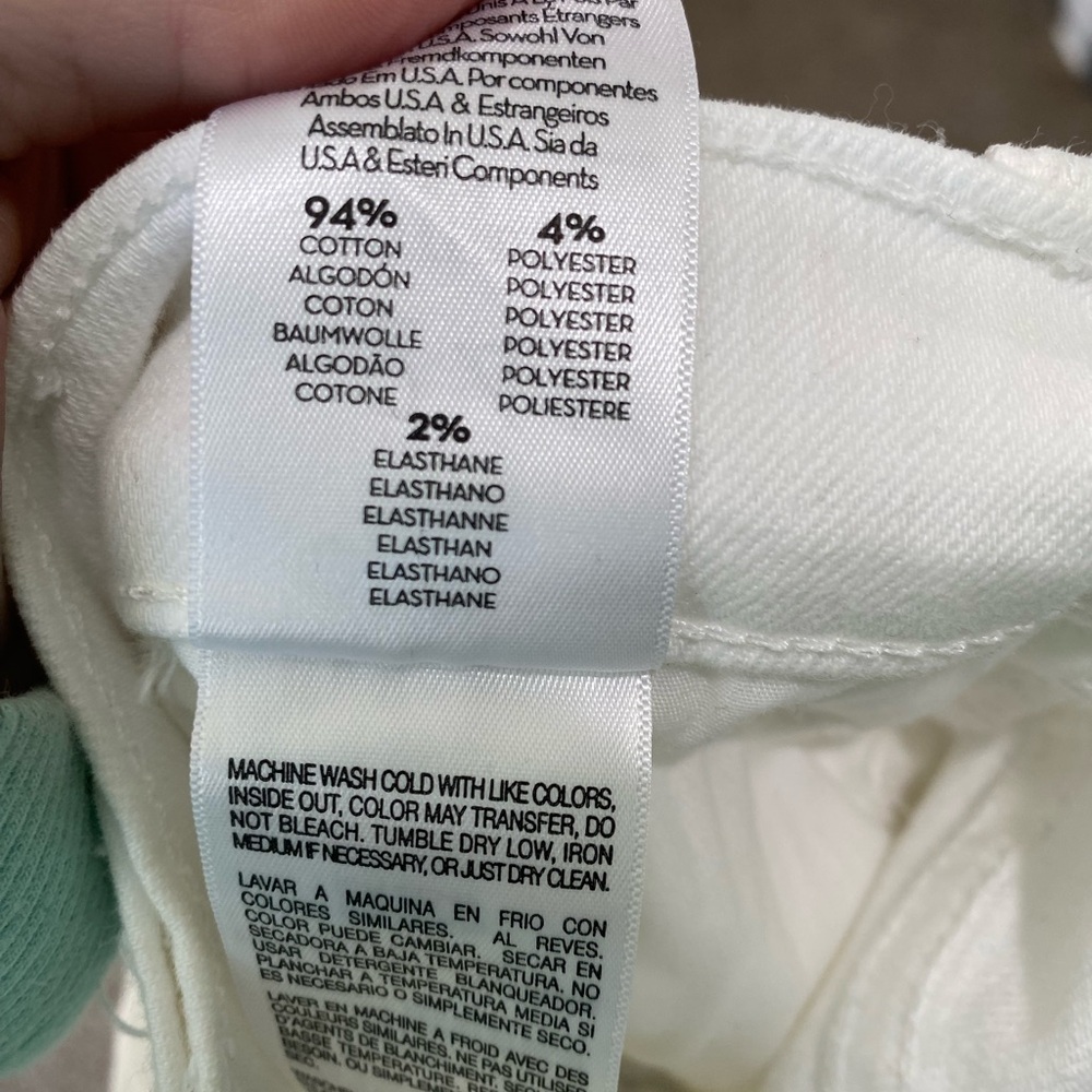 MOTHER The Hustler Ankle Fray In Fairest Of Them All White High Rise Jeans 24 - Picture 14 of 15